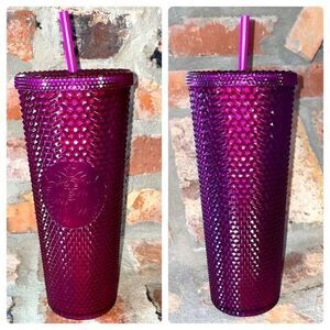 NEW Starbucks Fall 2022 ‘Berry Bling’ Iridescent Venti Studded Tumbler